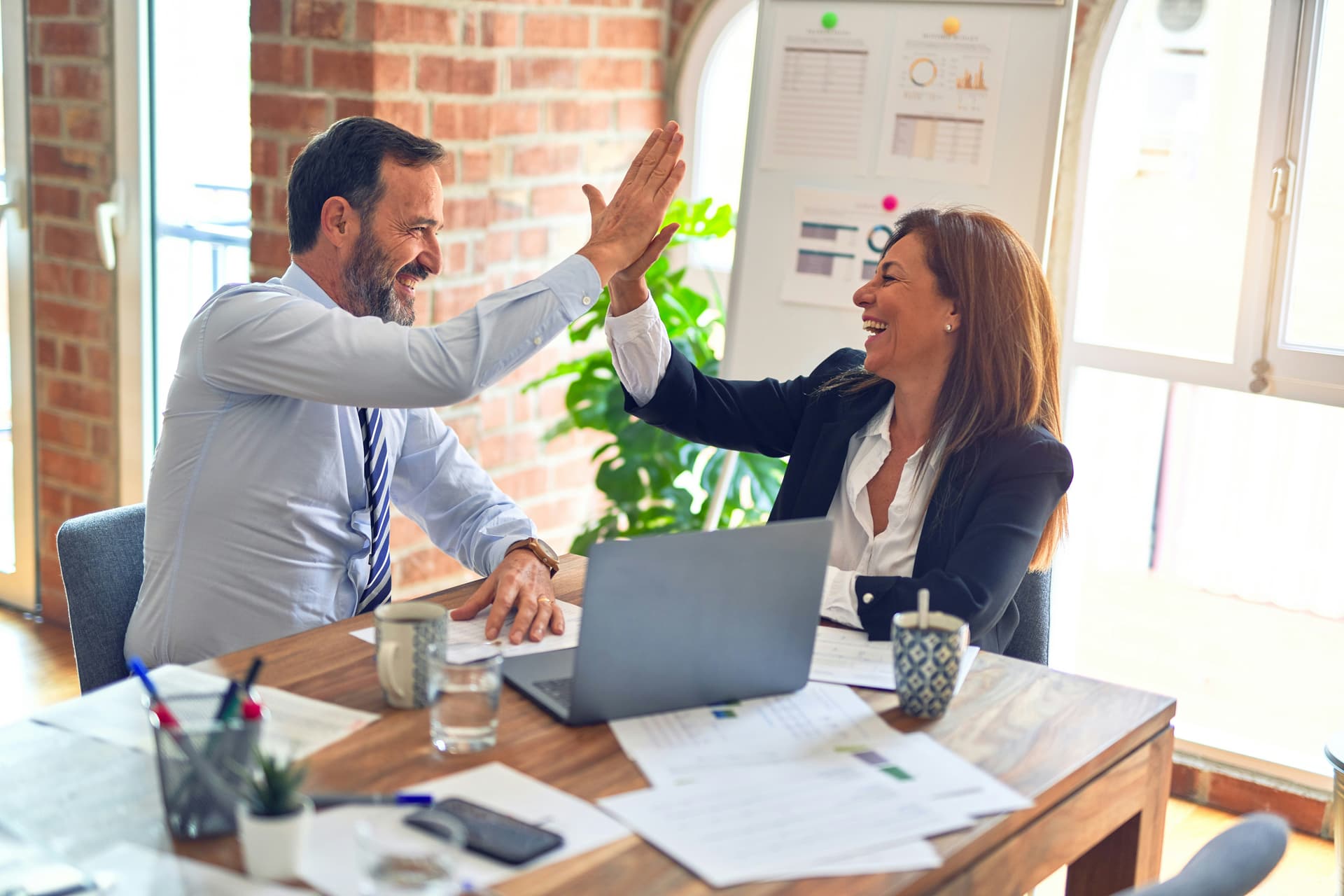 Insurance experts helping a client